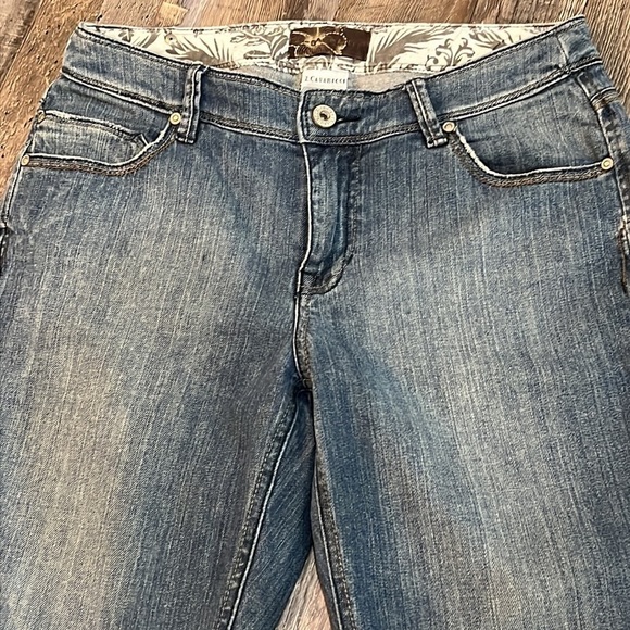 Z Cavaricci Blue Jean Bermuda Long Denim Distressed Jean Shorts Sz 6 Casual Y2K - Picture 7 of 16